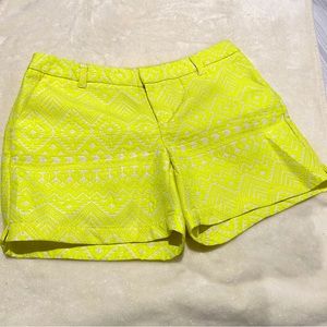 Merona Neon Yellow Patterned Shorts